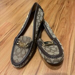 Coach Signature Pattern Brown Loafers